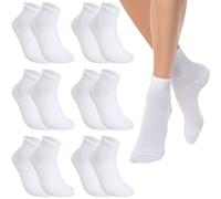 Risipu Chaussettes blanches en coton pour enfants de 3 à 13 ans, 6 blanc., 6-8 Years