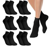 Risipu Chaussettes blanches en coton pour enfants de 3 à 13 ans, 6 noir., 6-8 Years