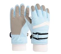 Risipu Gants de ski imperméables pour enfants - Gants d'hiver chauds en polaire - Gants de planche à neige résistants à la neige - Gants pour temps froid - Pour garçons et filles (bleu, taille L)