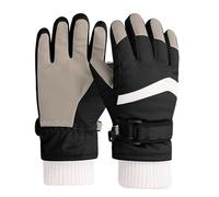 Risipu Gants de ski imperméables pour enfants - Gants d'hiver imperméables en polaire chaude - Gants de planche à neige résistants à la neige - Gants pour temps froid - Pour garçons et filles - Noir -