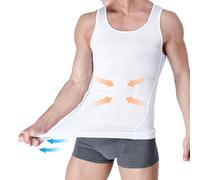 Risipu Gilet de Compression Amincissant pour Homme (White, L)