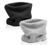 Risipu Lot de 2 écharpes d'hiver chaudes en polaire pour enfants, garçons et filles, écharpes rondes coupe-vent, cache-cou, masque (2 Pcs - Gris foncé + Gris clair)