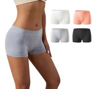 Risipu Lot de 4 caleçons boxeurs respirants pour femme - Doux et confortables - Lot de 4 boxers hipster pour femme, Noir/blanc/gris/rose, M