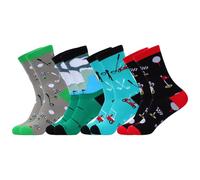 Risipu Lot de 4 paires de chaussettes de golf pour homme - Cadeau amusant pour adolescents, garçons, papa, grand-père, golfeurs, Vert, Taille unique