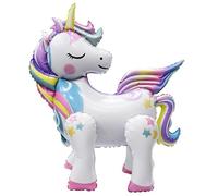 Risipu Lot de ballons licorne 3D en aluminium - Décorations licorne marchante - Décorations d'anniversaire pour enfants