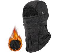 Risipu Masque facial d'hiver à 3 trous avec trous pour lunettes - Pour sports de plein air - Masque de ski en polaire chaude - Cagoule pour adulte - Protection contre le vent et le soleil - Protection