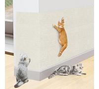 Risipu Tapis griffoir pour chat, autocollant, montage mural, protection anti-rayures, 30 x 100 cm, blanc
