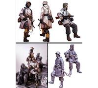 Risjc 1/35 WWII voiture blindée allemande équipage soldat en résine modèle (2 personnes, sans char) kit modèle non peint et non assemblé-916P2
