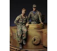 Risjc Modèle de Soldat en résine 1/35 WWII équipage de Char Allemand (2 Personnes) kit de modèle Miniature Non Peint et Non assemblé/R71216