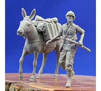 Risjc Soldat en résine 1/35 modèle soldat français et âne // N91700