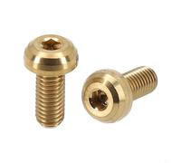 RISK Vis pour porte-bidon M5 x 12 mm, boulons de support de bouteille d'eau pour VTT, vélo de route, fixations de rechange noires (doré)