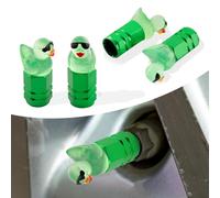 Rislobx Lot de 4 Bouchons de Valve de Pneu en Forme de Canard, Lunettes de Soleil Amusantes pour Roues, Jolis Bouchons de Valve de Pneu décoratifs pour Accessoires de Voiture (Vert Canard Hexagon)