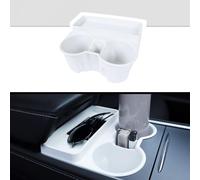 Rislobx Support de Tasse pour Tesla Model 3 Model Y - Insert pour Console Centrale - Pince de limitation sous l'accoudoir - Plateau de Rangement pour Cartes et Lunettes de Soleil - pour Accessoires