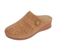 rismart Femmes Fermé Toe Compensé Talon Mules Largeur Creusé Backless Marche Clogs