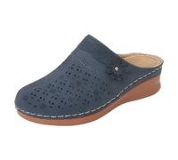 rismart Femmes Fermé Toe Compensé Talon Mules Largeur Creusé Backless Marche Clogs