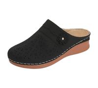 rismart Femmes Fermé Toe Compensé Talon Mules Largeur Creusé Backless Marche Clogs