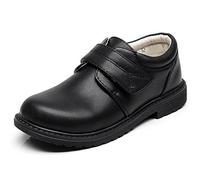 rismart Garçon Crochet&Boucle Formel Prince Rond Orteil Chaussures de Ville à Lacets (Noir,EU34)