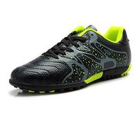 rismart Garçon Difficile Sol Artificiel La Vitesse PU Cuir Football Chaussures (Noir,30 EU)