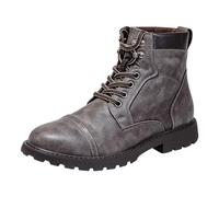 rismart Hommes Cap Toe Bottes de combat À lacets Mi-cheville Chukka Bottes | Monsieur High top Motocyclette Randonnée Travail Chaussures Oxford