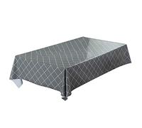 rismart Nappe de Table Rectangle en PVC Imperméable Protection Toile cirée Gris 110 x 170 cm