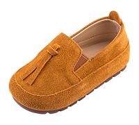 rismart Petit Garçon Enfant Mocassin Plat Suède Enfiler Décontracté Chaussure Bateau Bronzer,26