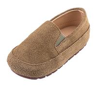 rismart Petit Garçon Enfant Mocassin Plat Suède Enfiler Décontracté Chaussure Bateau Kaki,23