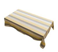 rismart Rayures Nappe Lin Brodé Gland Nappe pour la Table Couverture Gris Jaune,100_x_140 cm