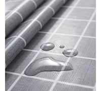rismart Rustique Plus de modèles imperméable PVC Nappe de Table Rectangulaire Résistant à l'huile Table Tissu(Gris,140_x_200_cm)