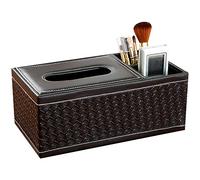 rismart Trois Compartiments Boite de Rangement pour Ranger Télécommande Clés Tissu Tableau Multi-Appareil,Tresse Noir