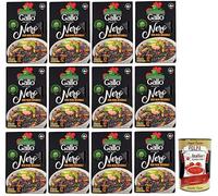 Riso Gallo Riso Nero Integrale Lot de 12 boîtes de riz noir à grains entiers 100 % riz italien 500 g + 400 g
