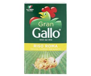 Riso Gallo, Riz Gran Gallo Rome, Riz blanc, Grains Corposi idéal pour Risotti, Cuisson 15 Minutes, 1 kg