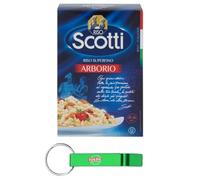 Riso Scotti Riso Arborio Lot de 24 grains de riz italiens super fins Idéal pour risottos et timbales Emballage sous vide 500 g + porte-clés Beni Culinari gratuit