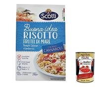 Riso Scotti Risotto frutti di mare Carnaroli Riz aux moules, calmars et crevettes sans gluten 210 g + polpa italien Gourmet 400 g