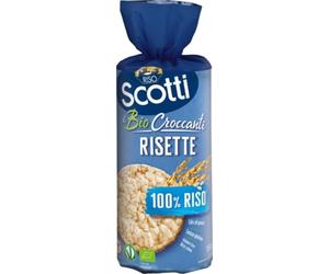 Riso Scotti - Riz 100% Risette - Galette de riz bio sans Gluten - remplace le pain, paquet de 150 g