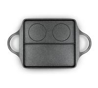 RISOLI ' | EXPLORA, BBBurger Plaque antiadhésive 40 x 25 cm, grille multifonctionnelle, idéale pour Burger ou English Breakfast, en aluminium moulé recy abriqué en Italie