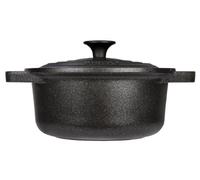 RISOLI ' | LES PIGNATTE, Casserole anti-adhésive pour induction et gaz Ø28 cm, Slow Cooking, couvercle et poignées en fusion, aluminium fondu recyclé, fabriqué en Italie