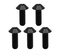 RISON Boulons en titane M6x1,0x20mm Boulons à tête bombée en titane à six pans creux Vis en titane noires à tête creuse pour vélo moto Lot de 5 pièces