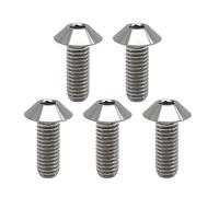 RISON Lot de 5 boulons à tête bombée en titane M6 x 16 mm