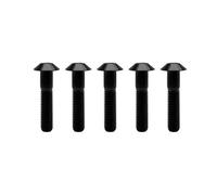 RISON Lot de 5 boulons à tête bombée en titane M8 x 1,25 x 30 mm Noir Vis à tête bombée pour vélo moto