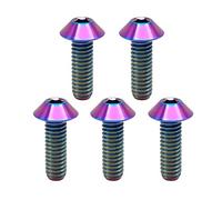 RISON Lot de 5 boulons en titane M5 x 0,8 x 16 mm à tête bombée en titane pour vélo et moto