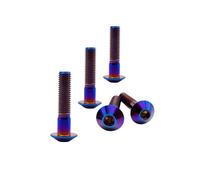 RISON Lot de 5 boulons en titane M8 x 1,25 x 35 mm à tête bombée en titane pour vélo et moto Bleu brûlé