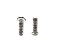 RISON-Titanium 2 Pièces Vis à Tête Bombée en Titane GR5 M5x10/12/15/20/25/30mm, Boulons à Tête de Bouton à Six Pans Creux Allen ISO7380, Vis à Métaux pour Motos, Vélos