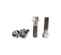RISON-Titanium 5 Pièces Vis à Tête à Bride en Titane M6x1.0x30mm, Vis de Tête de Rondelle de Bouchon Boulons à Tête Hexagonale d'entraînement Fixation pour Vélo, Moto, Voiture