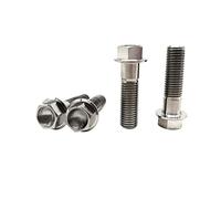 RISON-Titanium 5 Pièces Vis à Tête à Bride en Titane M8x1.25x35mm, Vis de Tête de Rondelle de Bouchon Boulons à Tête Hexagonale d'entraînement Fixation pour Vélo, Moto, Voiture