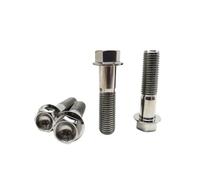 RISON-Titanium 5 Pièces Vis à Tête à Bride en Titane M8x1.25x45mm, Vis de Tête de Rondelle de Bouchon Boulons à Tête Hexagonale d'entraînement Fixation pour Vélo, Moto, Voiture