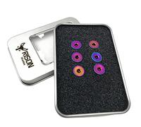 RISON-Titanium 6 Pièces Boulons de Volant à Six Pans Creux en Titane M5x0.8x12mm, Vis de Volant de Voiture à Tête Fraisée, Vis à Tête Plate de Montage pour Volants de Course