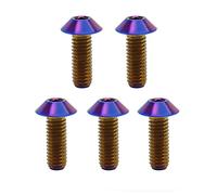 RISON Titanium Boulon M5x0.8x10mm Titan Tête en dôme Boulon à tête hexagonale intérieure Boulons anodisés bleus Écrous à tête en titane pour vélo Moto 5 pièces