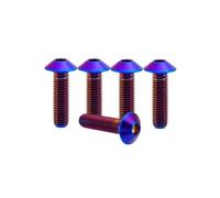 RISON Titanium Boulon M5x0.8x16mm Titan Tête en dôme Boulon à tête hexagonale interne Boulon brûlé Bleu Vis en titane Boulon à tête pour vélo Moto 5 pièces