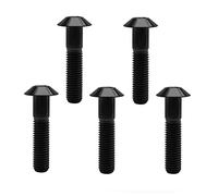 RISON Titanium Boulon M5x0.8x25mm Titane Tête en dôme Boulon à tête hexagonale interne Boulons en titane noir Vis à tête hexagonale pour vélo Moto 5 pièces