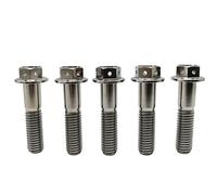 RISON-Titanium Boulons en Titane avec Bride M10x1.25x40mm, Boulons à Tête Hexagonale avec Flange, Vis Hexagonales Rondelle à Bride en Titane GR5 Vis de Fixation, Lot de 5